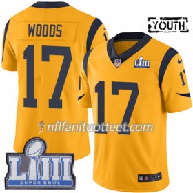 Lasten Los Angeles Rams NFL Pelipaita Robert Woods 17 Nike Keltainend 2019 Super Bowl LIII